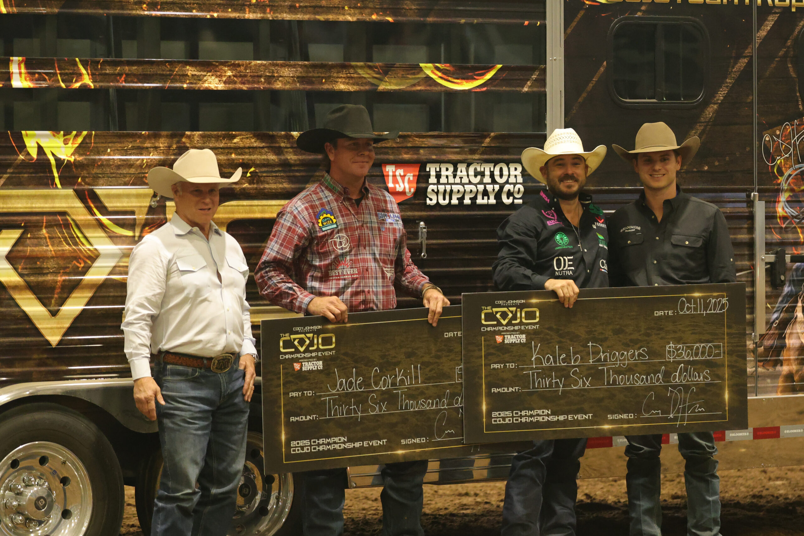 Kaleb Driggers Jade Corkill CoJo Roping