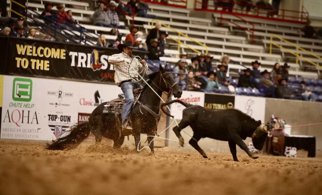 6 & Under Futurity heeling champion DT Hickorys Angus and Jeremy Buhler. | TRJ file photo by Calli Montague