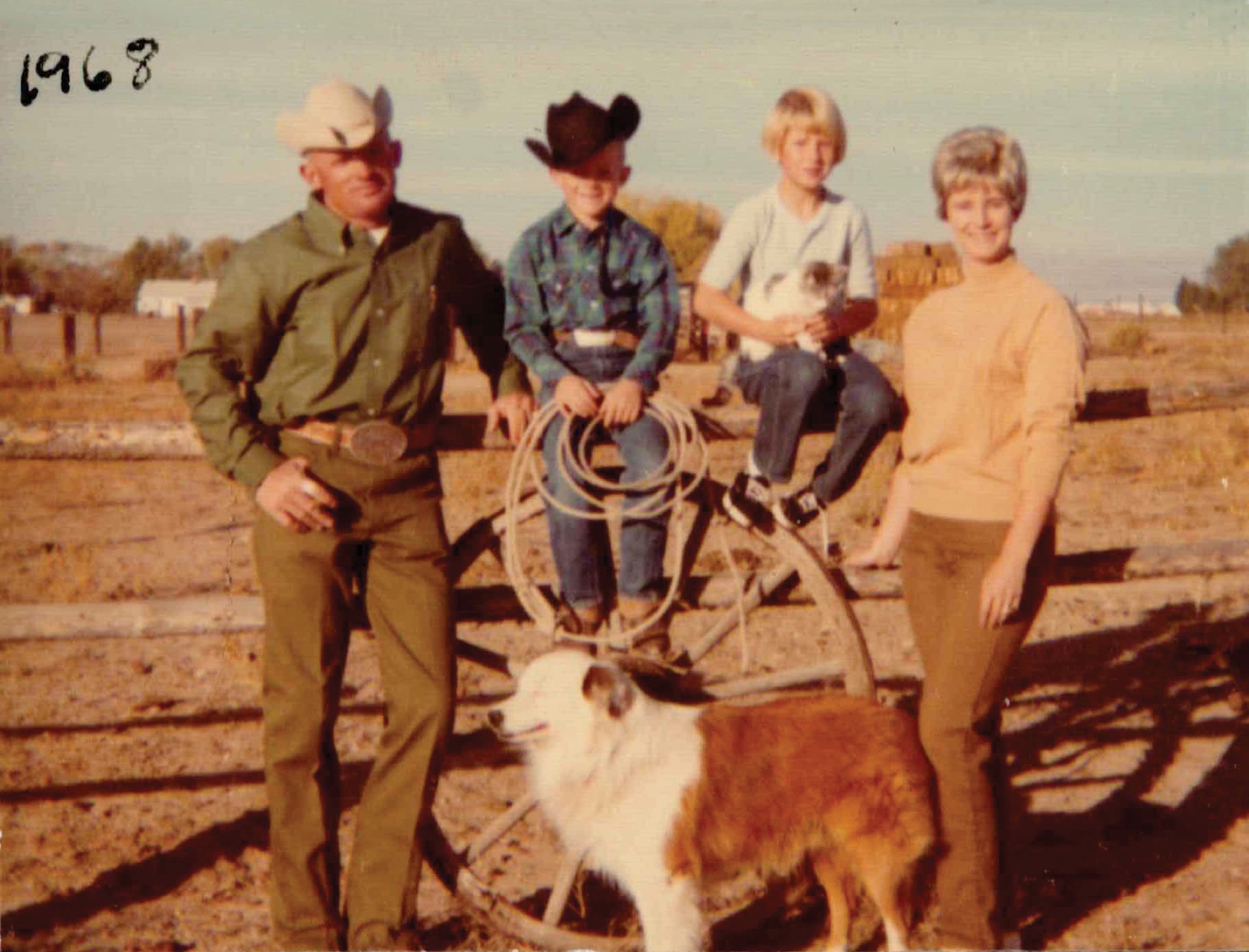 Dick Yates, front and center, with grandson Trey and son JD