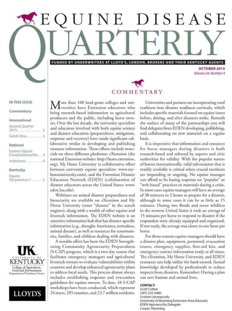 Equine Disease Quarterly Oct 15