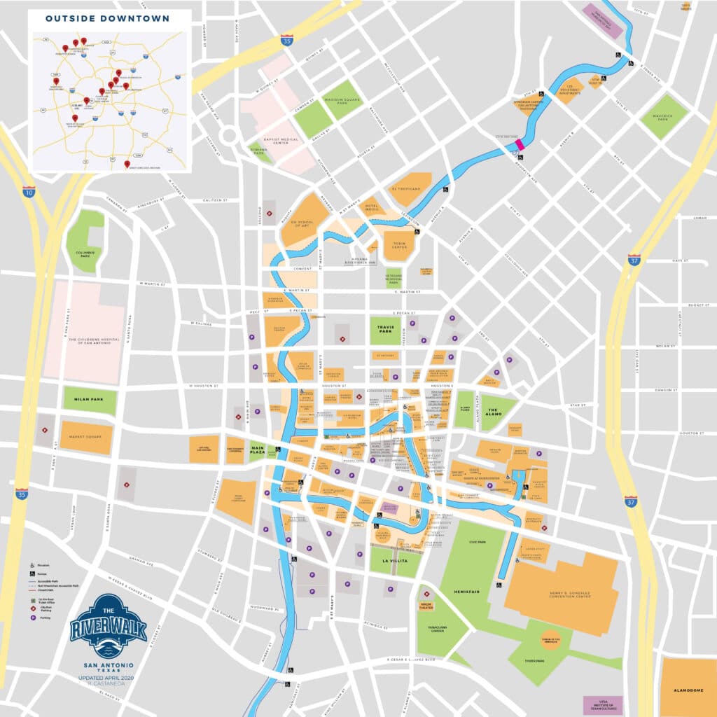 San Antonio - The River Walk Map