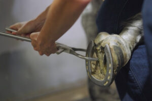 hoof testers during soundness exam