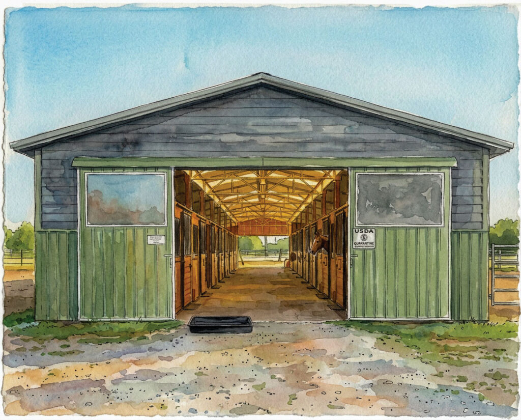 quarantine barn illustration
