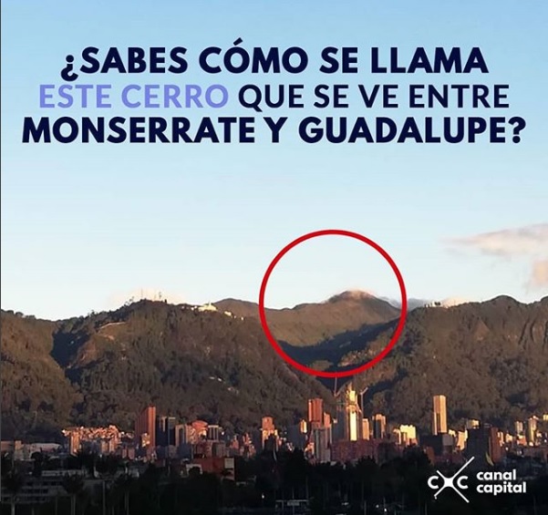 Este es el cerro que está entre Monserrate y Guadalupe
