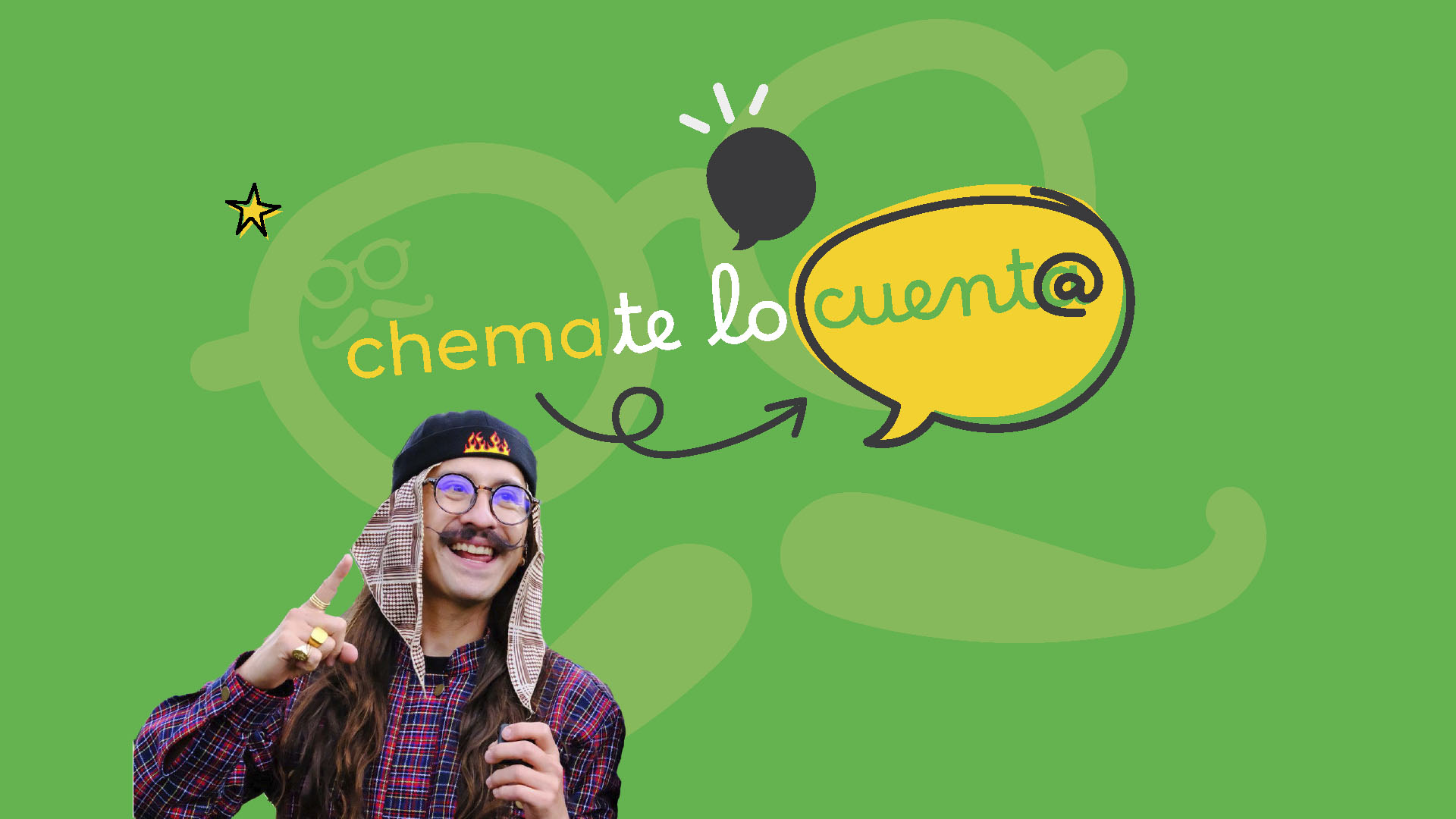 Foto de Chema, presentador del programa, y el logo de la serie.