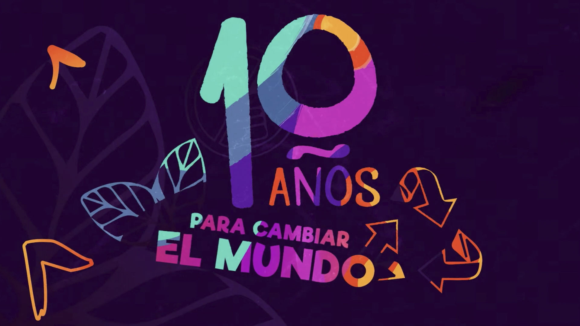 Logo de 10 años para cambiar el mundo