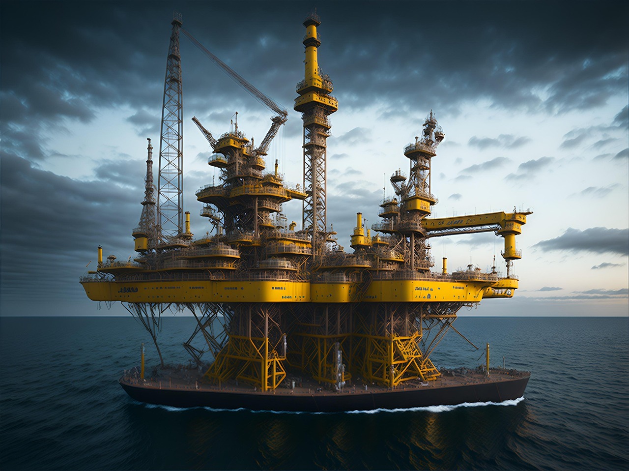 oil, rig, petroleum, offshore, industry, platform, drilling, fuel, production, ai generated