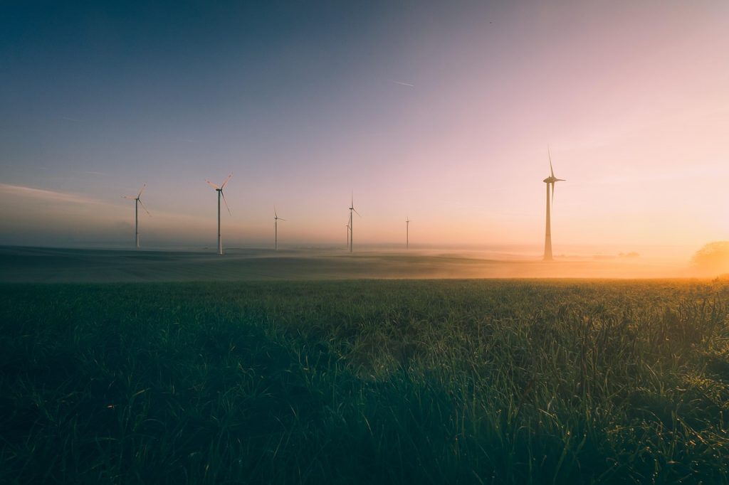 sunrise, windmills, pinwheels, dusk, sunset, nature, haze, landscape, wind energy, energy transition, environment, wind energy, environment, environment, environment, environment, environment