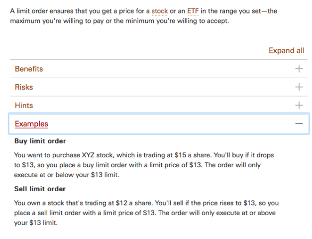 Vanguard's trading examples. Source: Vanguard.com