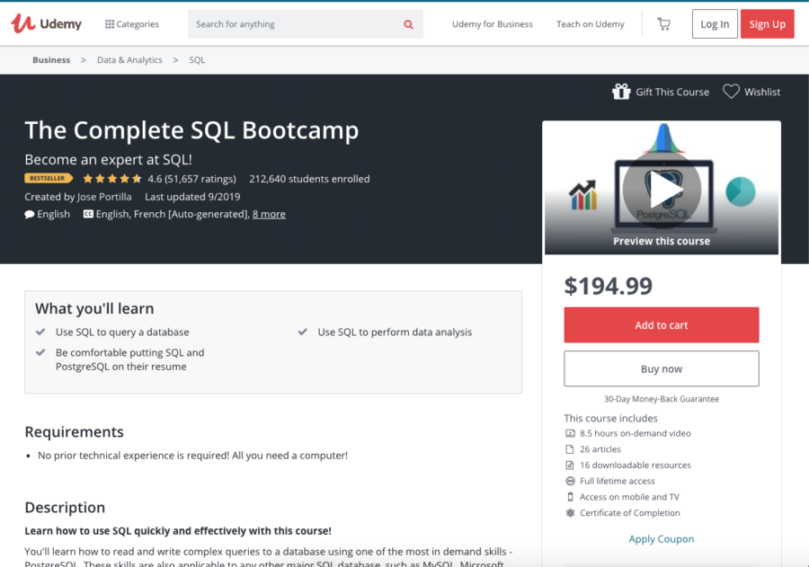 The Complete SQL Bootcamp