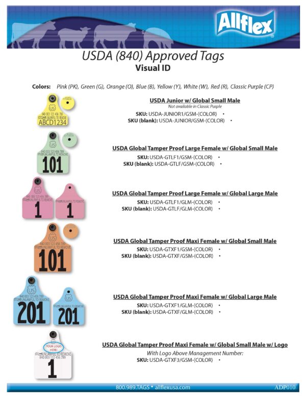 Official USDA '840' Maxi Tag with Global Large Male Set - Available ...