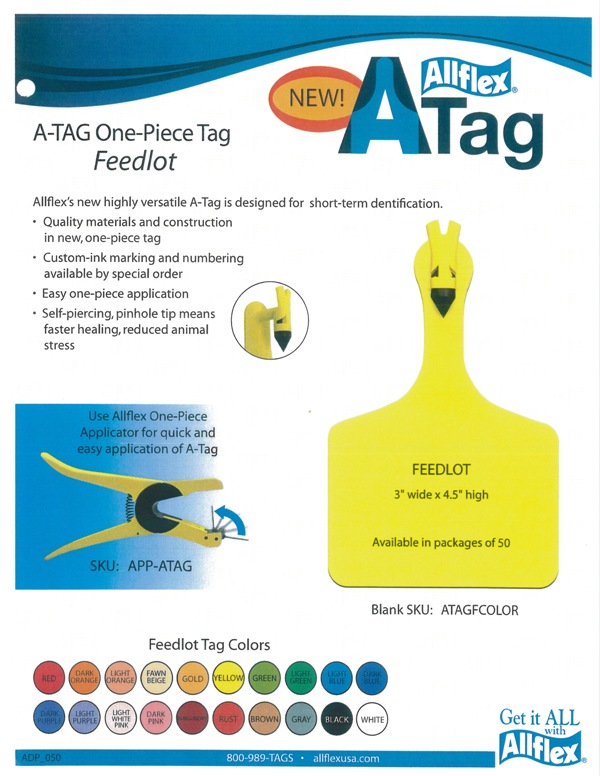 Allflex ATAG - Feedlot (One-Piece Tag) - Ear Tag Central