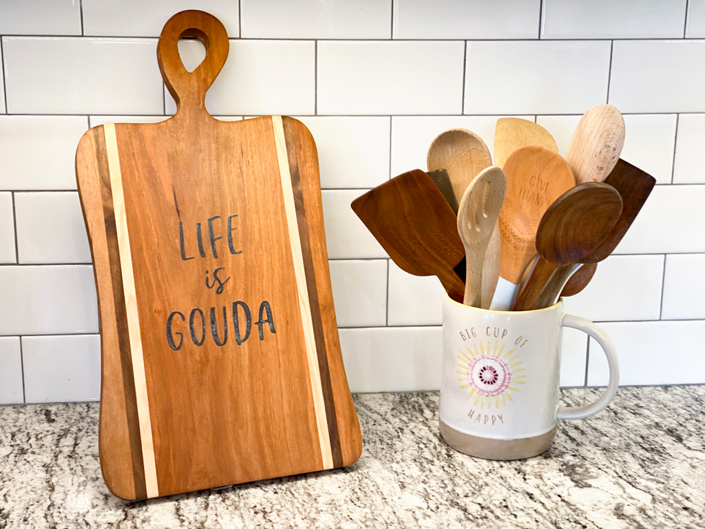 Life is Gouda Charcuterie Board Orange Brain Shop