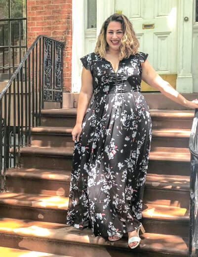 alana milich thanksgiving floral maxi dress