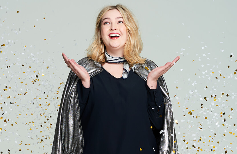 Model celebrates New Year's Eve