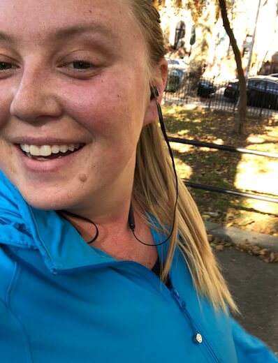 Dia stylist Ashby snaps a selfie while on a run.