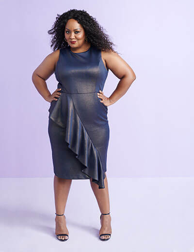 women who inspire what i see in her marie denee plus size shimmery dress power pose
