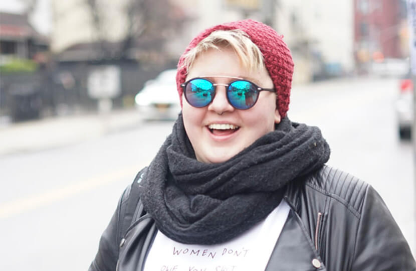 nikki plus-size power outfits sunglasses scarf and beanie
