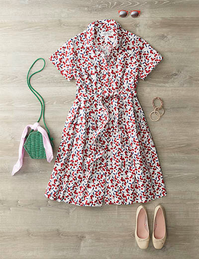 plus-size cherry dress dressy spring look