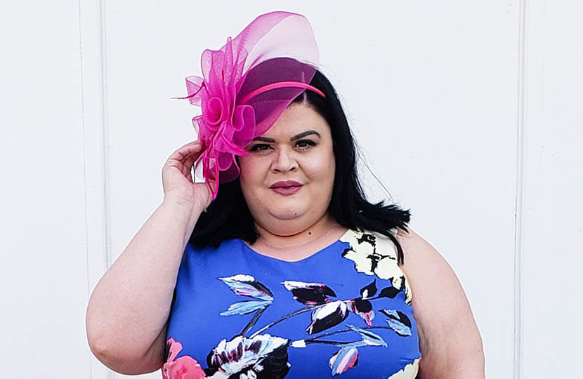 plus-size kentucky derby style pink fascinator