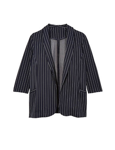 plus-size spring capsule collection pinstripe blazer