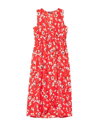 red floral maxi dress