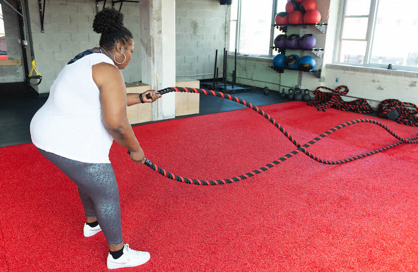 Terri Smith working out.
