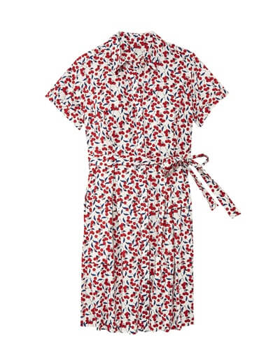 cherry print plus size shirt dress