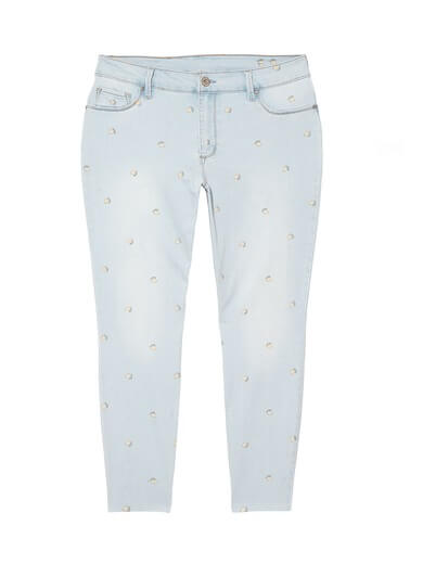 plus size jeans with lemon print