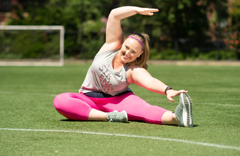 Stretching outside
