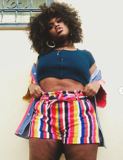 plus size lgbt influencers rainbow shorts crop top
