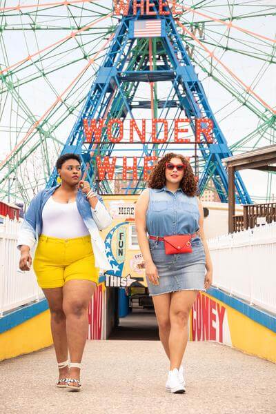 plus-size models at a theme park