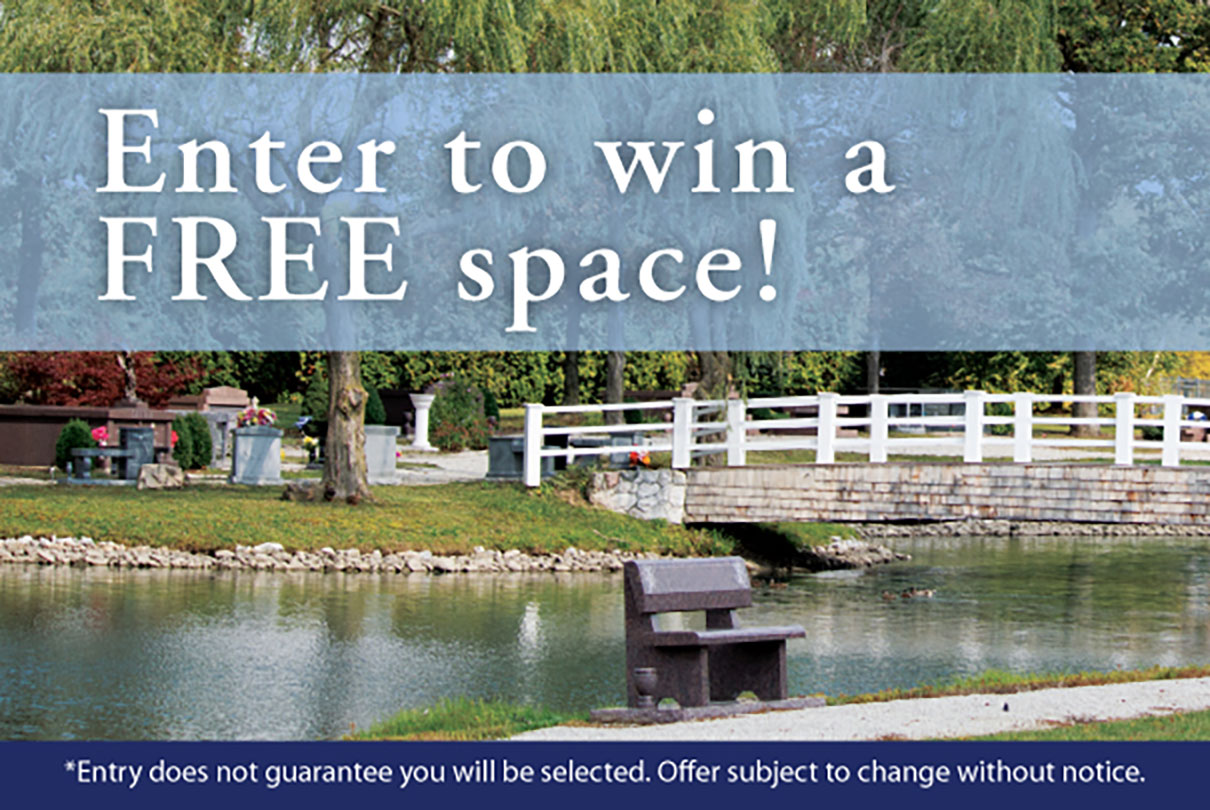 Enter for a chance to win a free cemetery space at a Washington Park Cemetery