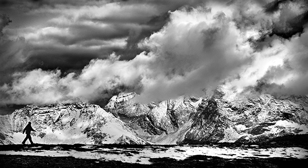 Howard Smith "Black Forest Ridge at 2,500 meters elevation in Bugaboo Provincial Park is a great hike. We were up there in an early September storm. As it cleared in the evening the light and clouds on the Septet mountains to the east were spectacular. Walking the ridge under these conditions is exhilarating." He wins some prizes from Kicking Horse Coffee and the Camera Store.