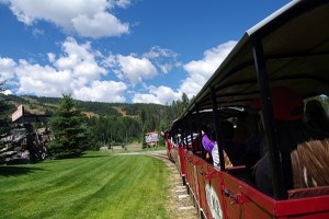 Kimberley Underground Railway train heads toward Kimberley Alpine Resort. Ian Cobb/e-KNOW