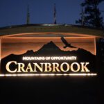 East entrance now lit at night