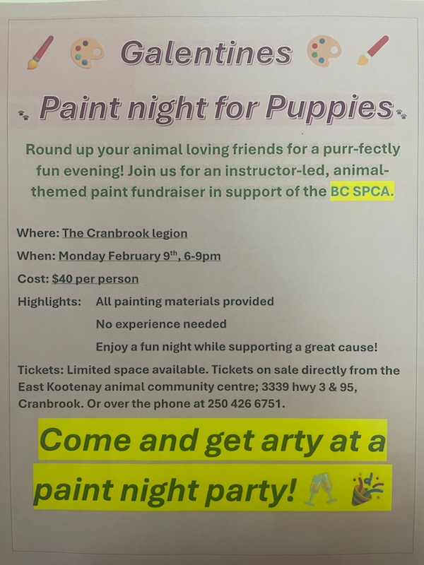 Galentines Paint night for Puppies