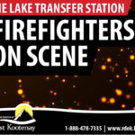 Firefighters attending fire at Tie Lake Transfer Station