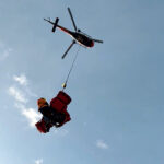 CVSAR use long line to rescue mountain biker
