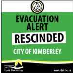 Evacuation Alert lifted for City of Kimberley