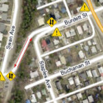 Temporary traffic change on Burdett Street