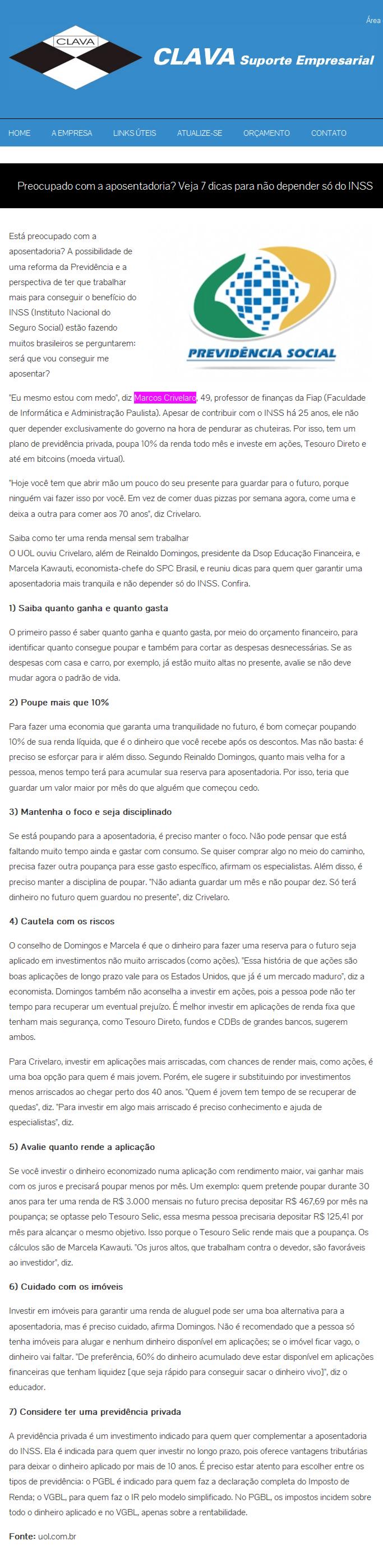 0930 - Site CLAVA SUPORTE EMPRESARIAL