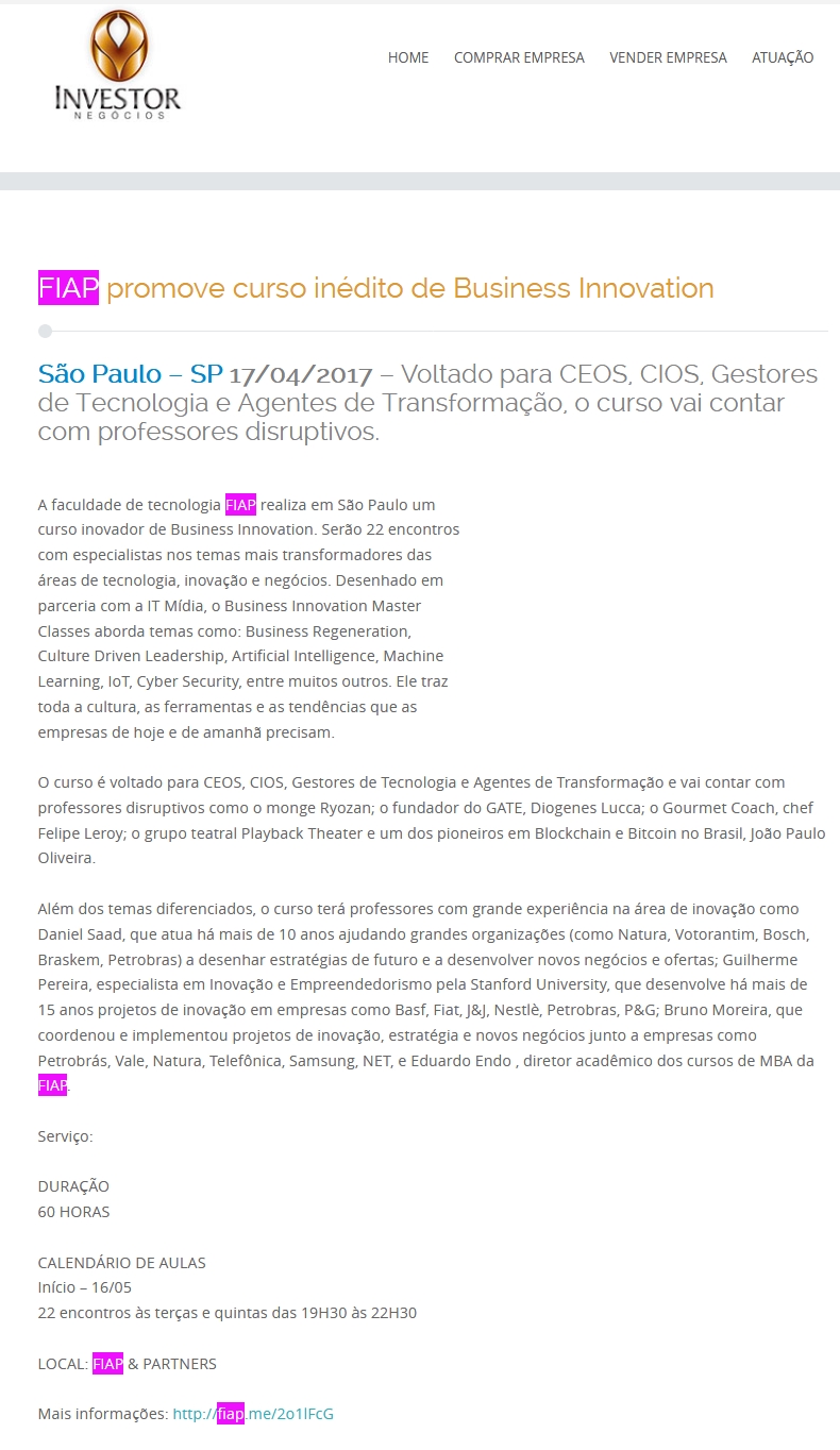 0417 - Site Investor Negócios