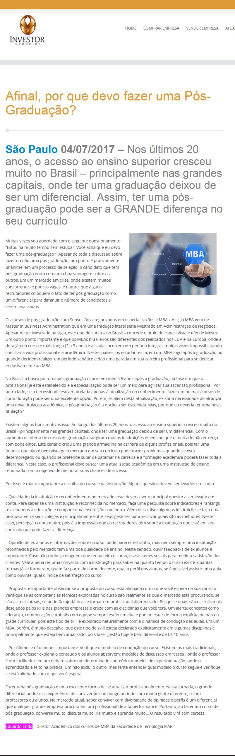 0704 - Site Investor e Negocios