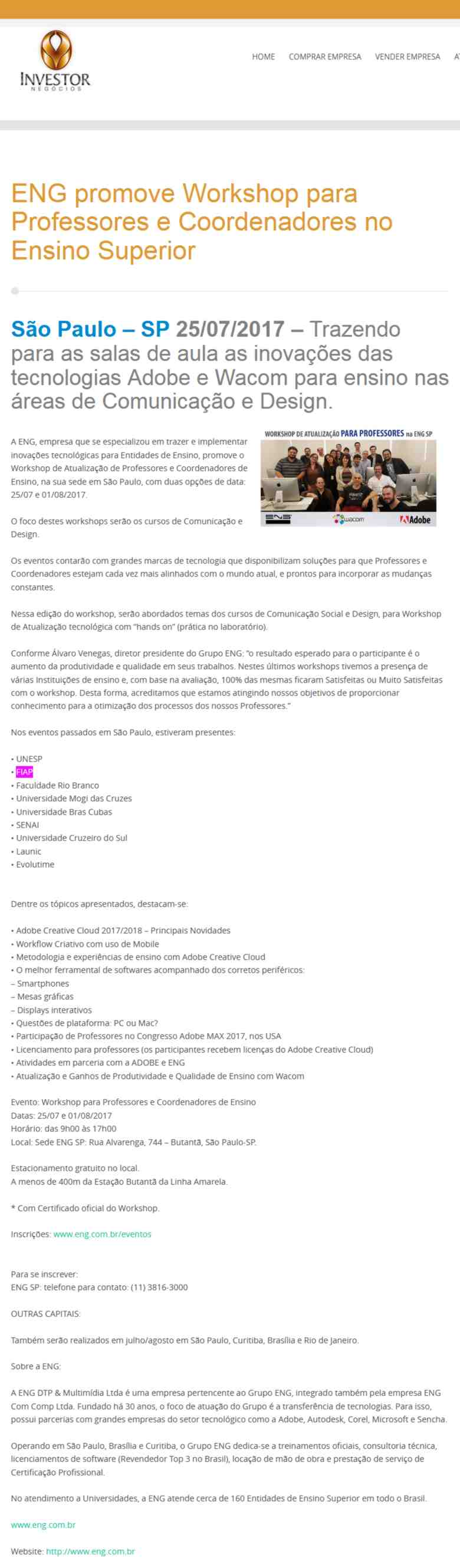 0725 - Site Investor Negócios