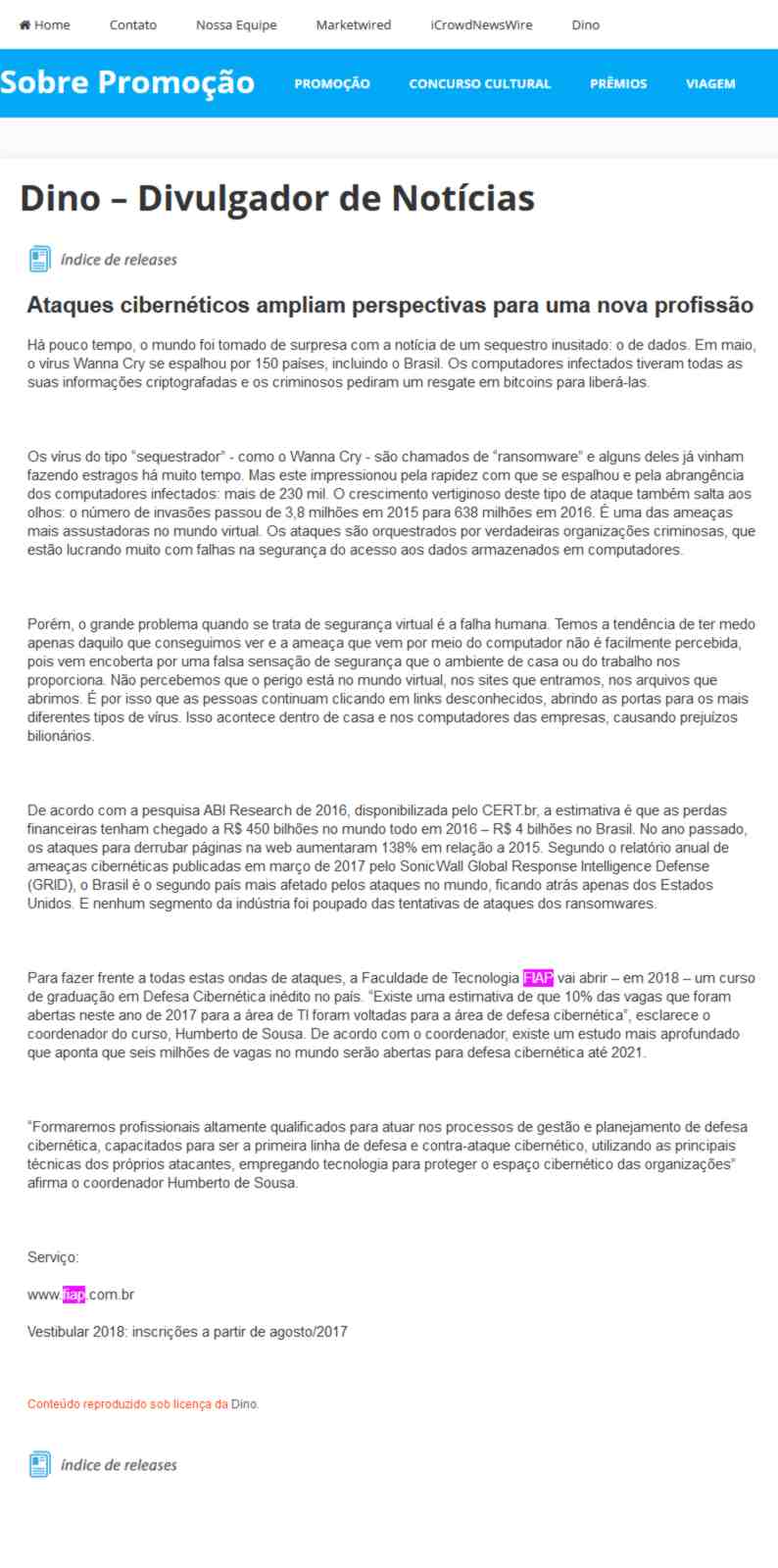 0726 - Site Sobre Promoção
