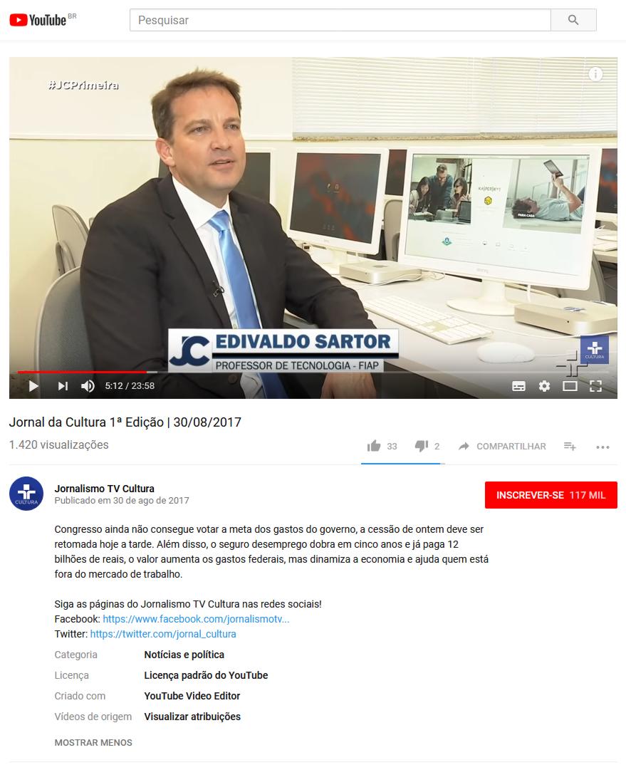 0830 - Jornal da Cultura (Youtube)