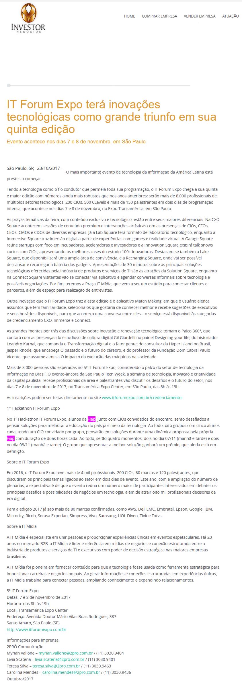 1023 - Site Investor Negócios