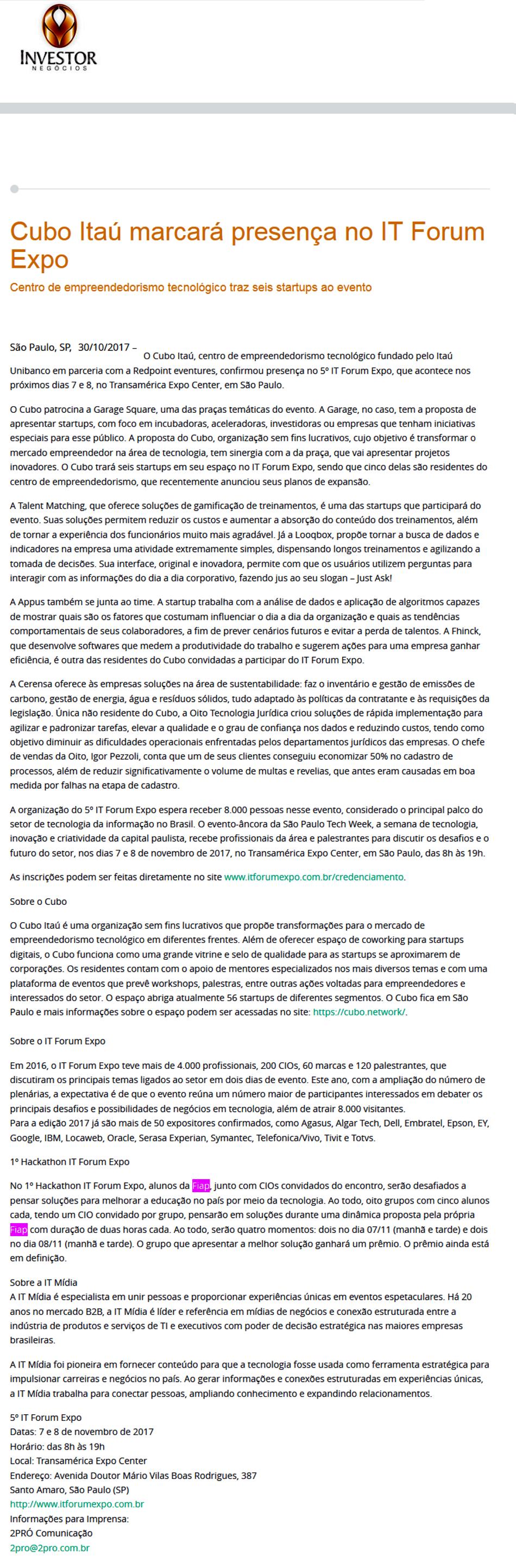 1030- Site Investor Negócios