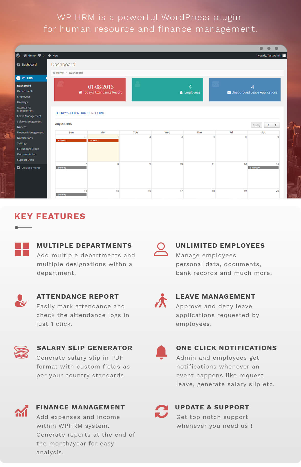 WPHRM - Human Resource and Finance Management WordPress Plugin - 1